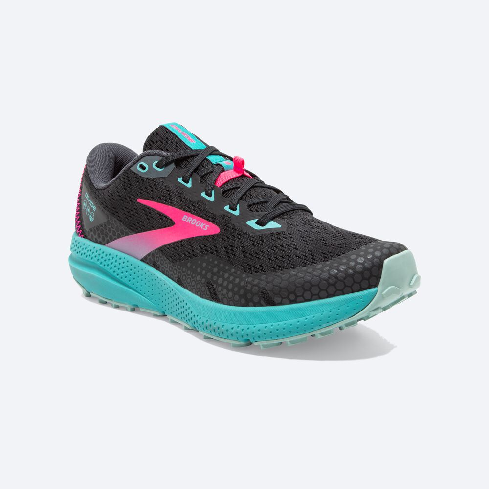 Brooks Divide 3 Kadın Trail Koşu Ayakkabısı Mavi Mercan/Pembe | TR-580396