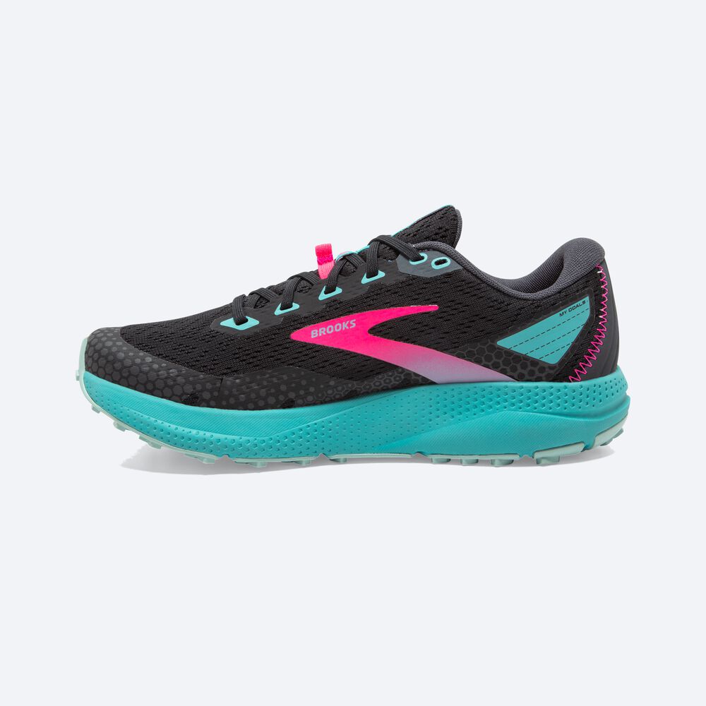 Brooks Divide 3 Kadın Trail Koşu Ayakkabısı Mavi Mercan/Pembe | TR-580396