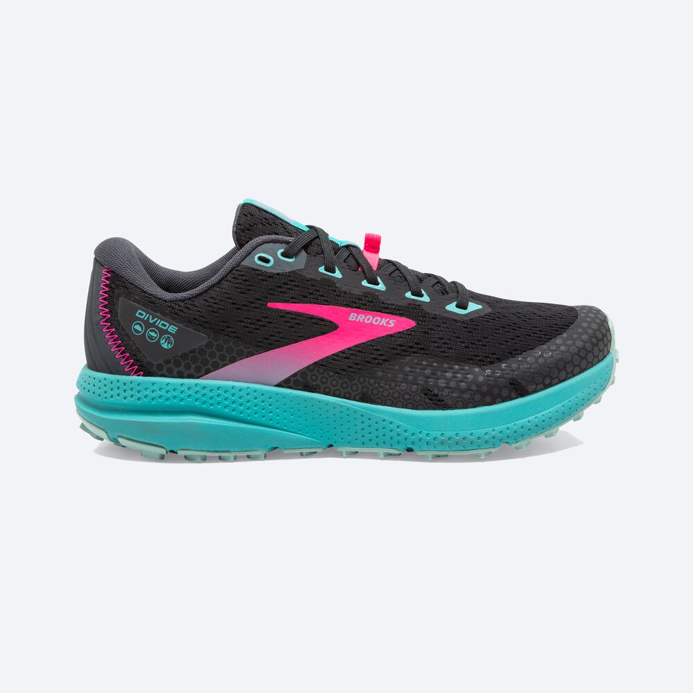 Brooks Divide 3 Kadın Trail Koşu Ayakkabısı Mavi Mercan/Pembe | TR-580396