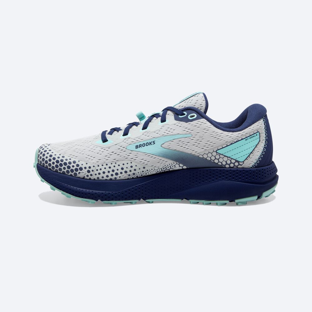 Brooks Divide 3 Kadın Trail Koşu Ayakkabısı Gri/Mavi | TR-746201