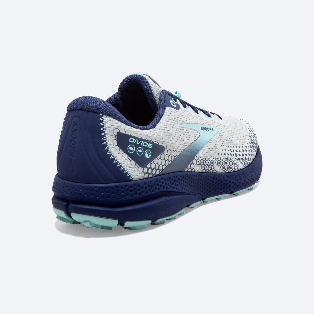 Brooks Divide 3 Kadın Trail Koşu Ayakkabısı Gri/Mavi | TR-746201