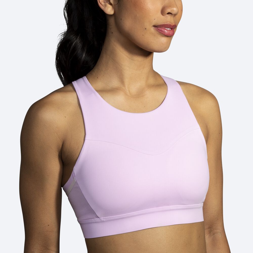 Brooks Drive 3 Pocket Run Bra Kadın Spor Sütyeni Mor/Pembe | TR-321750