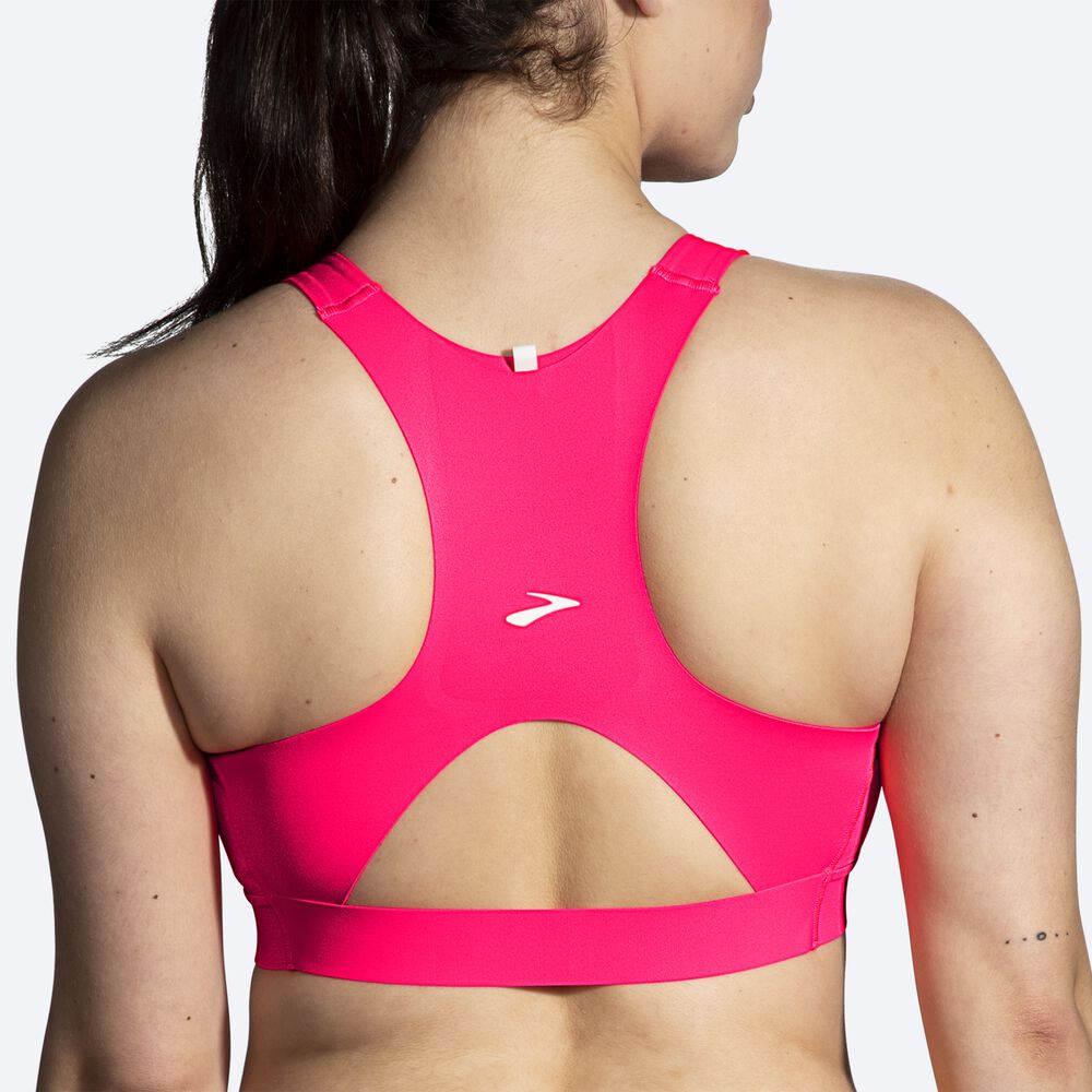 Brooks Drive 3 Pocket Run Bra Kadın Spor Sütyeni Pembe | TR-410358