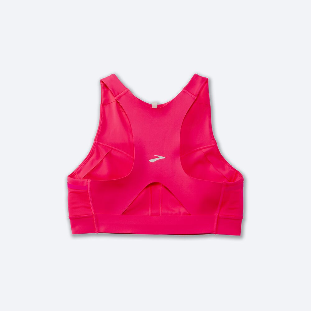 Brooks Drive 3 Pocket Run Bra Kadın Spor Sütyeni Pembe | TR-410358