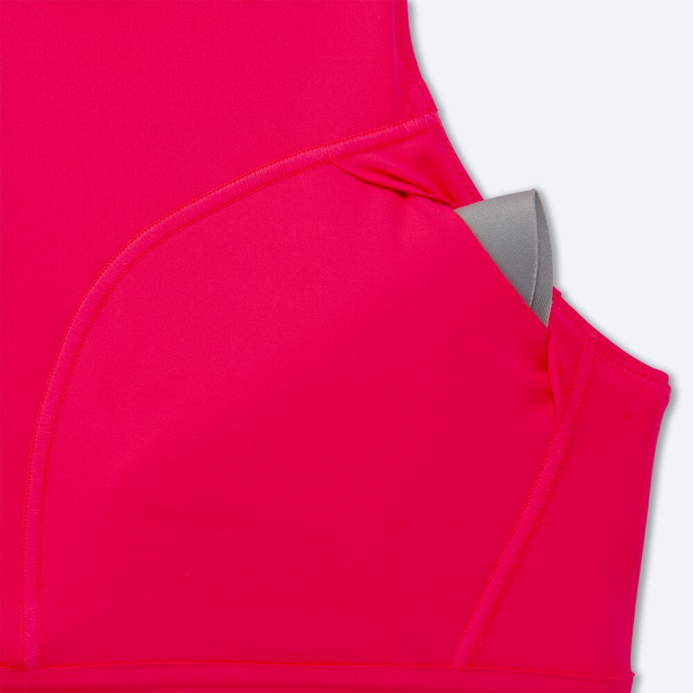 Brooks Drive 3 Pocket Run Bra Kadın Spor Sütyeni Pembe | TR-410358