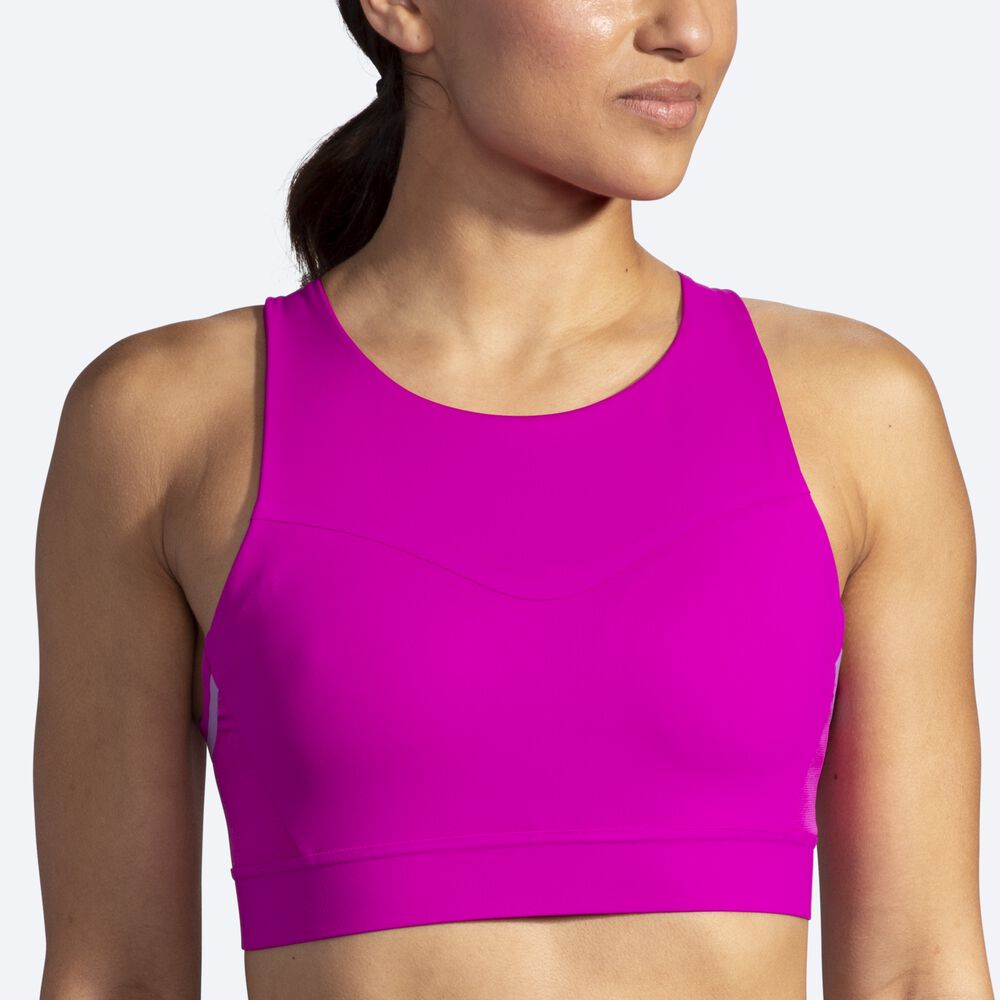 Brooks Drive 3 Pocket Run Bra Kadın Spor Sütyeni Pembe | TR-593714