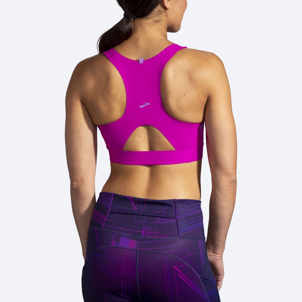 Brooks Drive 3 Pocket Run Bra Kadın Spor Sütyeni Pembe | TR-593714