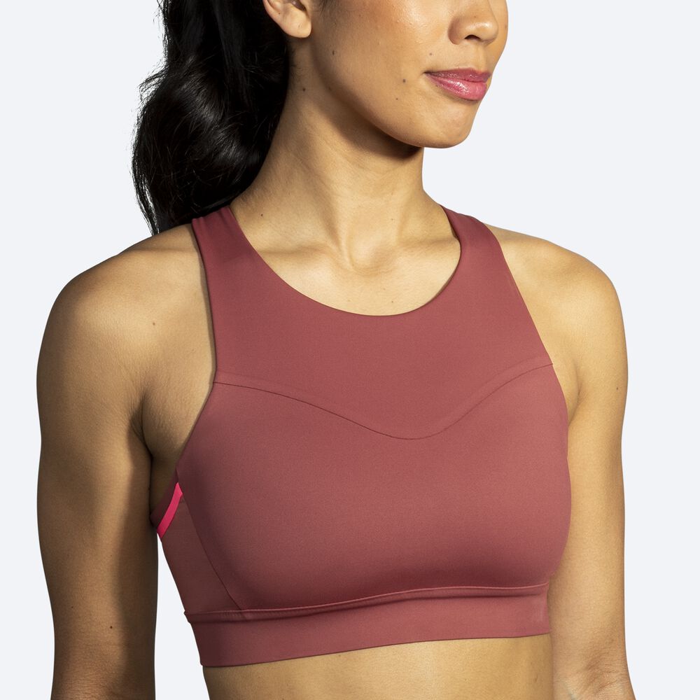 Brooks Drive 3 Pocket Run Bra Kadın Spor Sütyeni / Pembe | TR-671258