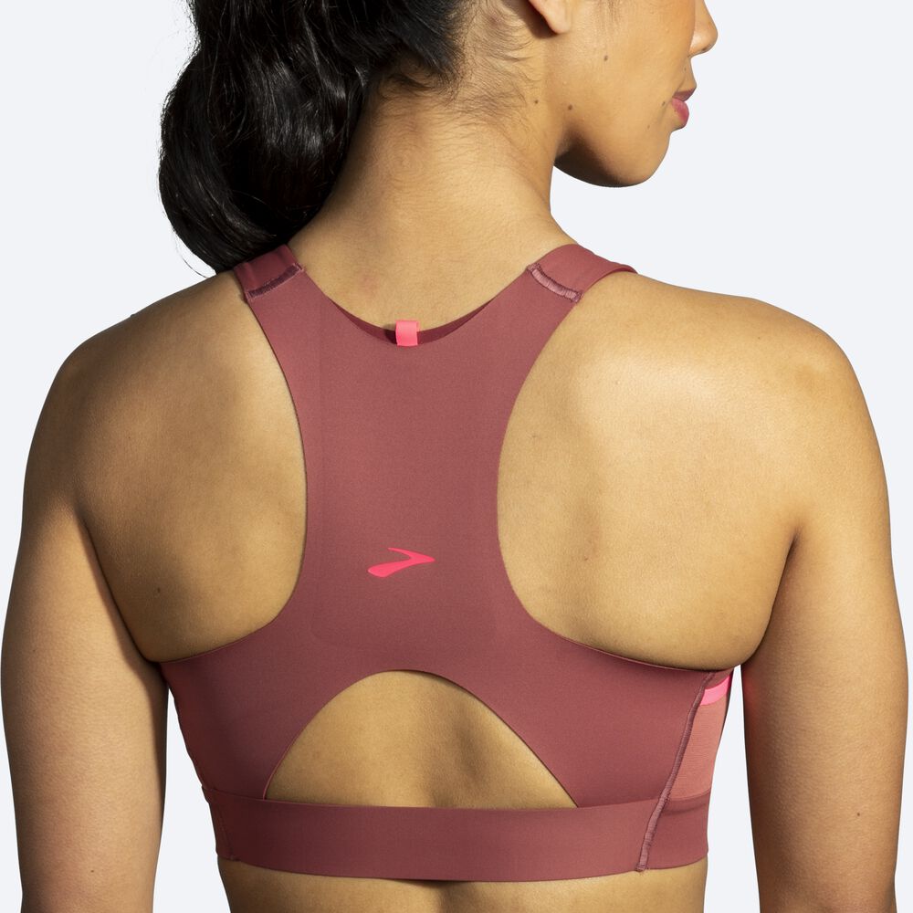 Brooks Drive 3 Pocket Run Bra Kadın Spor Sütyeni / Pembe | TR-671258