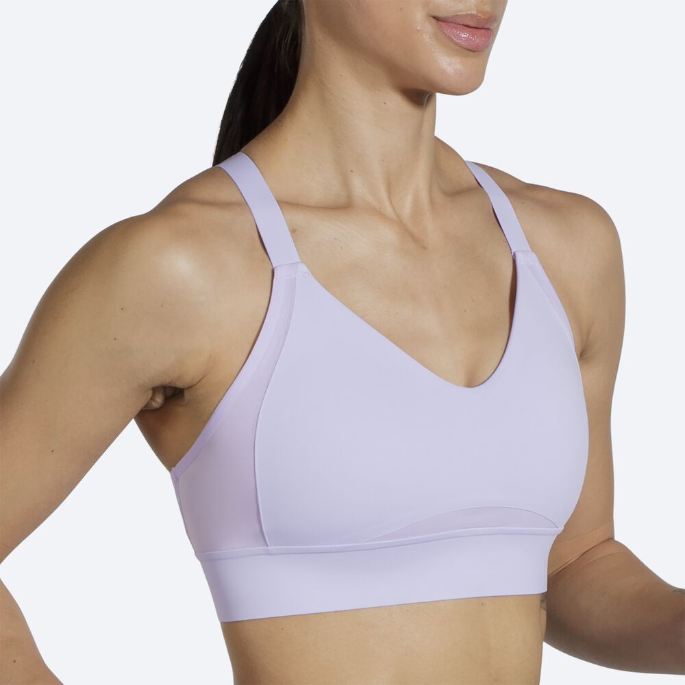 Brooks Drive Interlace Run Bra Kadın Spor Sütyeni Mor Gri | TR-091253