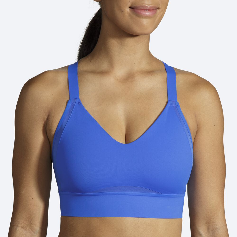 Brooks Drive Interlace Run Bra Kadın Spor Sütyeni Mavi | TR-265378