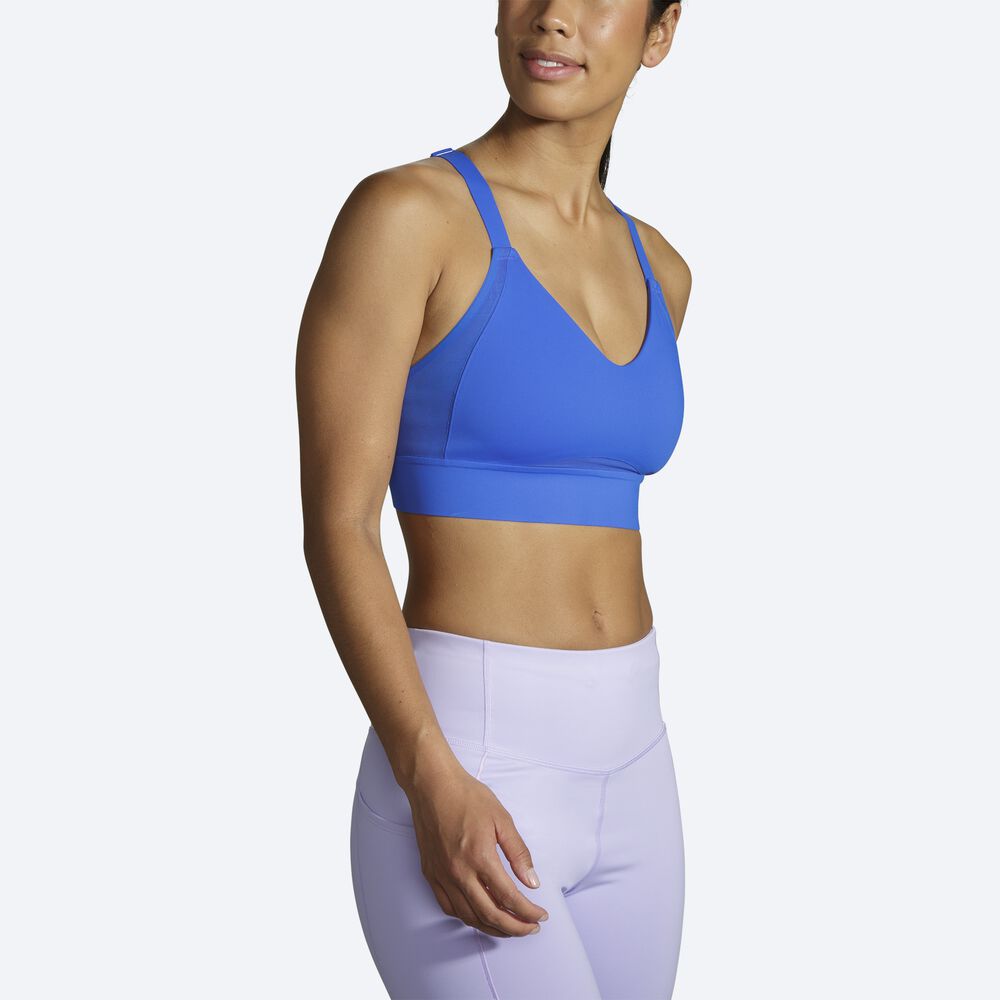 Brooks Drive Interlace Run Bra Kadın Spor Sütyeni Mavi | TR-265378