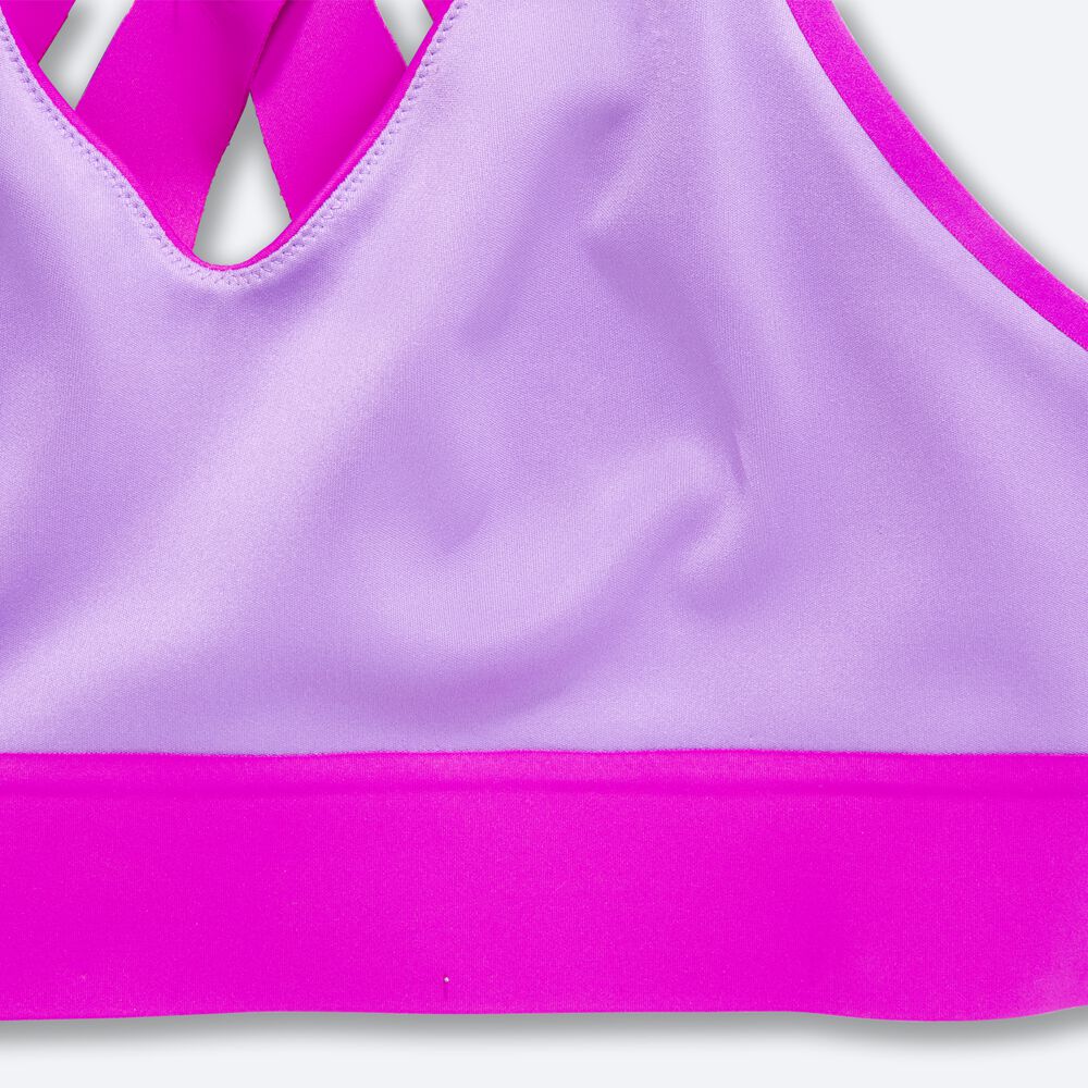 Brooks Drive Interlace Run Bra Kadın Spor Sütyeni Pembe/Mor | TR-517896