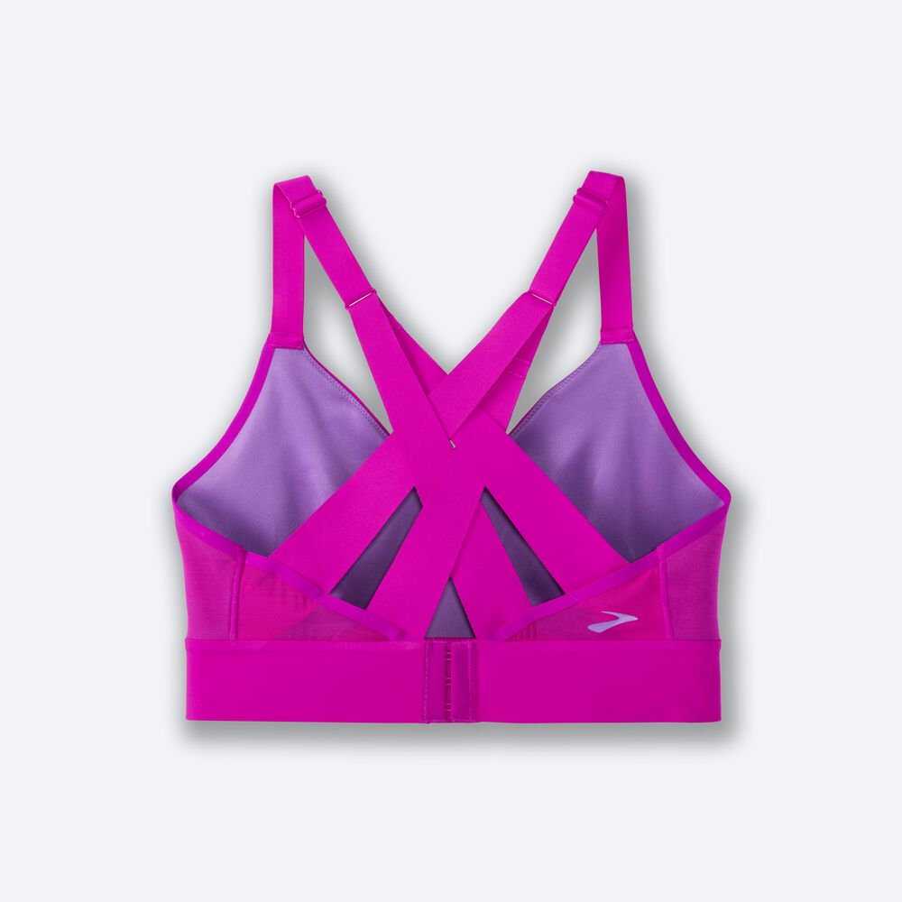 Brooks Drive Interlace Run Bra Kadın Spor Sütyeni Pembe/Mor | TR-517896