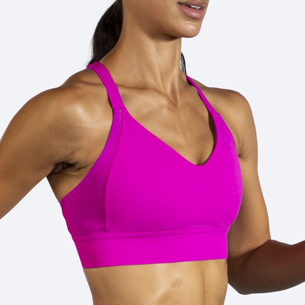 Brooks Drive Interlace Run Bra Kadın Spor Sütyeni Pembe/Mor | TR-517896