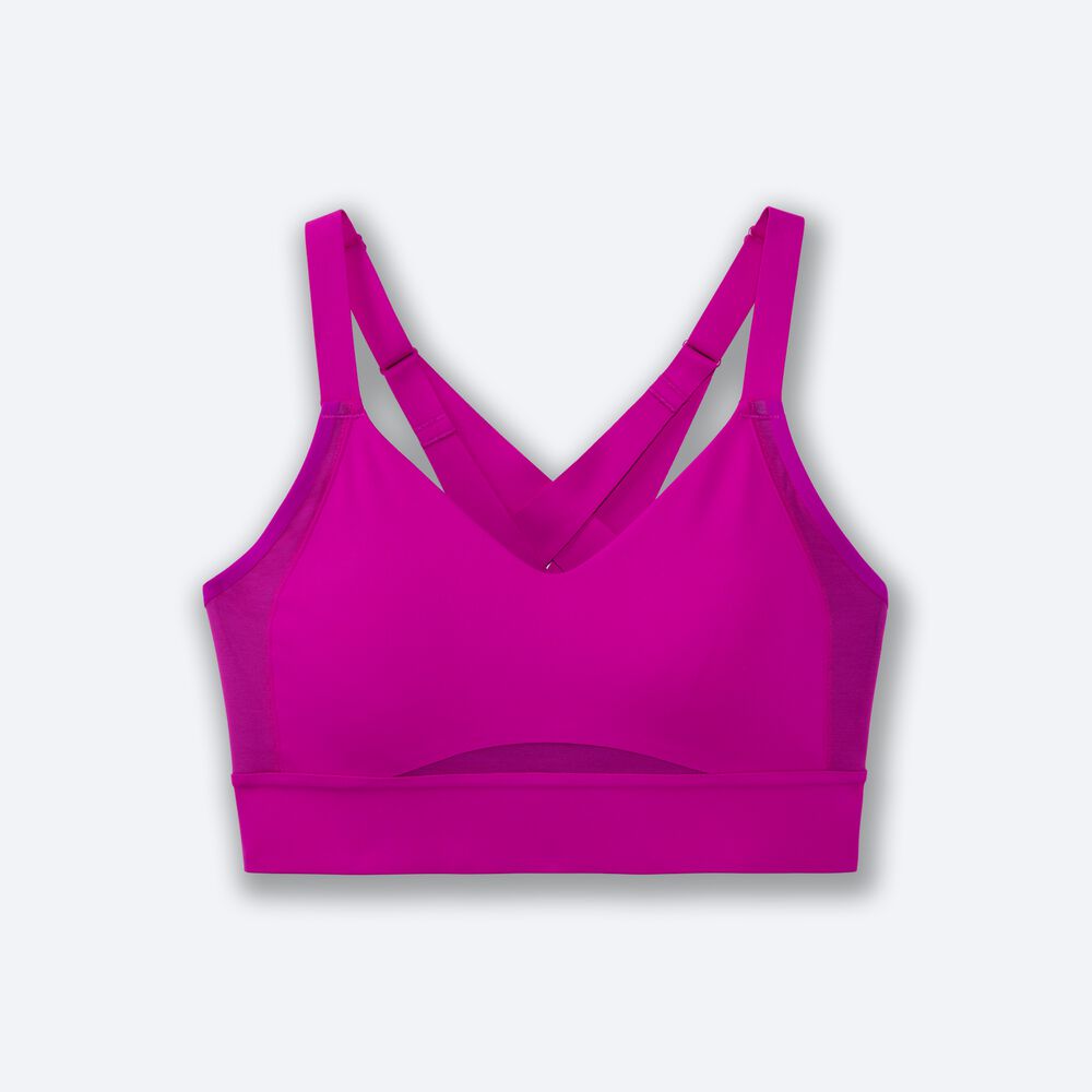 Brooks Drive Interlace Run Bra Kadın Spor Sütyeni Pembe/Mor | TR-517896