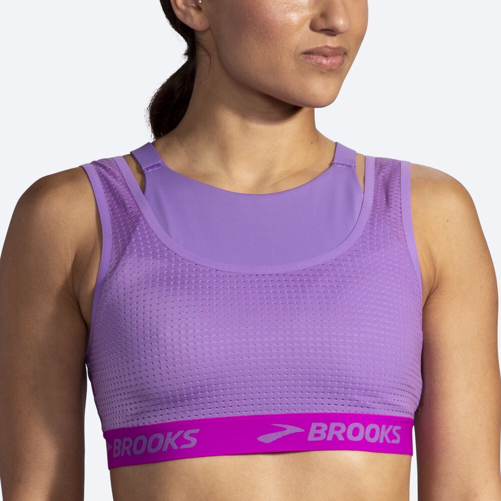 Brooks Drive Mesh Run Bra Kadın Spor Sütyeni Mor | TR-214856