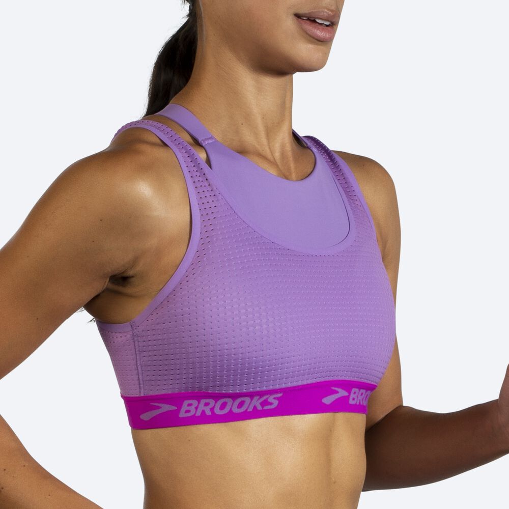 Brooks Drive Mesh Run Bra Kadın Spor Sütyeni Mor | TR-214856