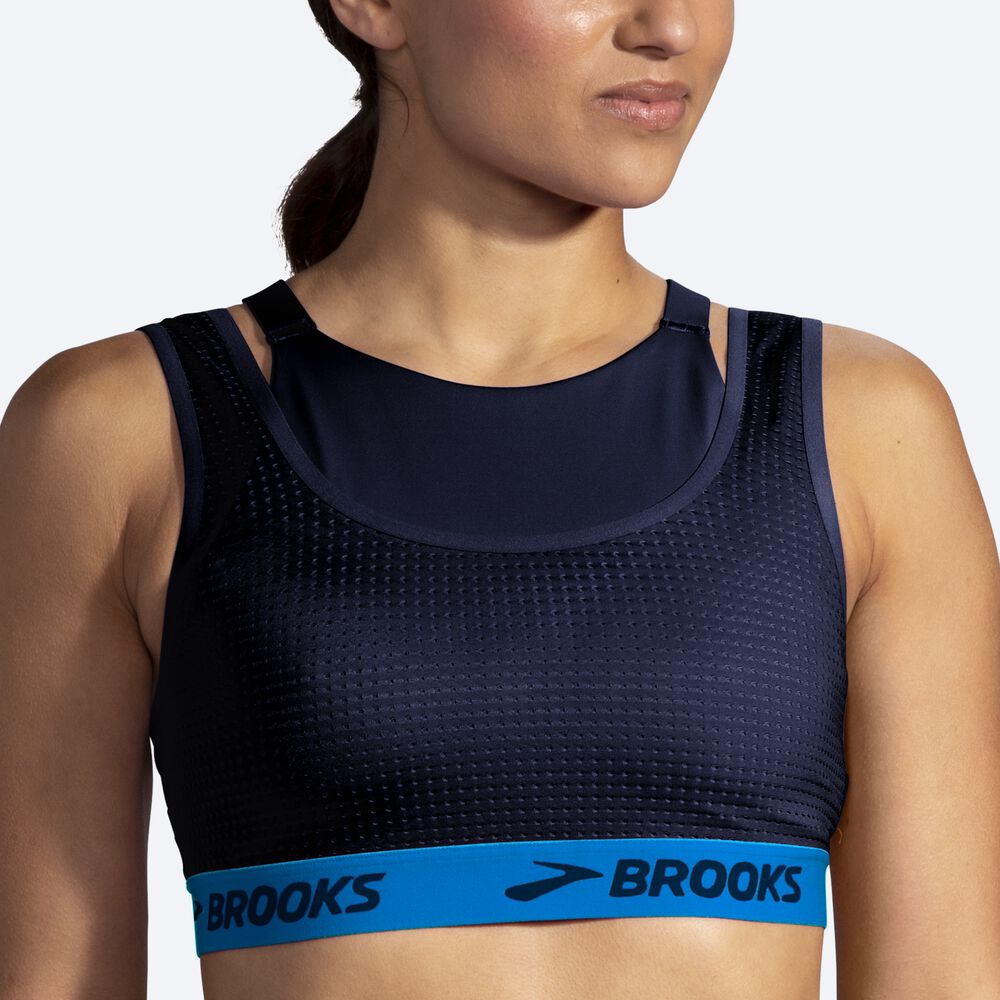 Brooks Drive Mesh Run Bra Kadın Spor Sütyeni Lacivert/Mavi | TR-934762