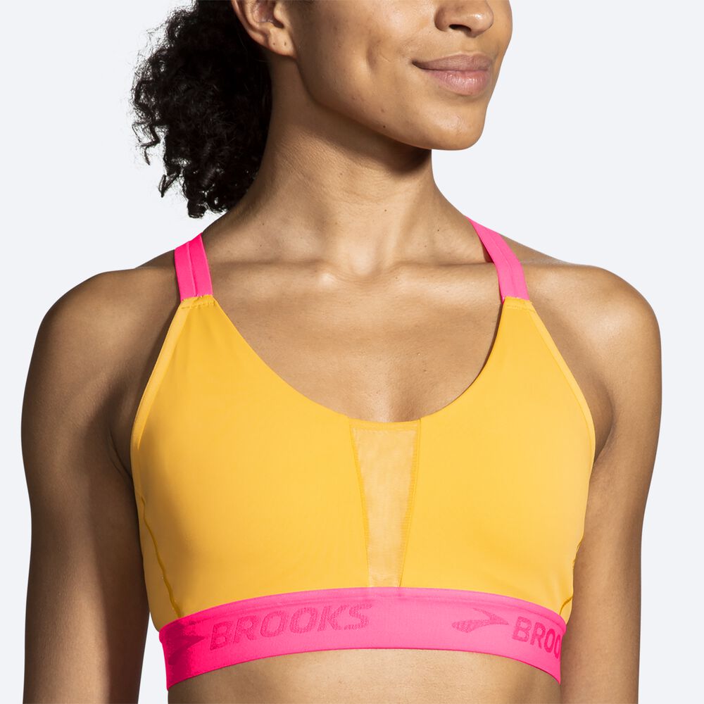 Brooks Drive Plunge Run Bra 2.0 Kadın Spor Sütyeni Turuncu/Pembe | TR-621953