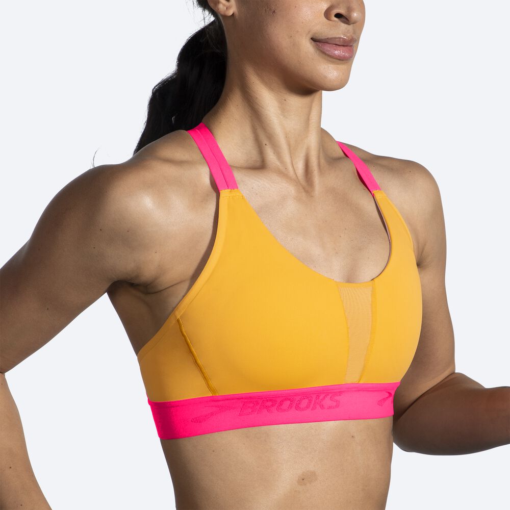 Brooks Drive Plunge Run Bra 2.0 Kadın Spor Sütyeni Turuncu/Pembe | TR-621953