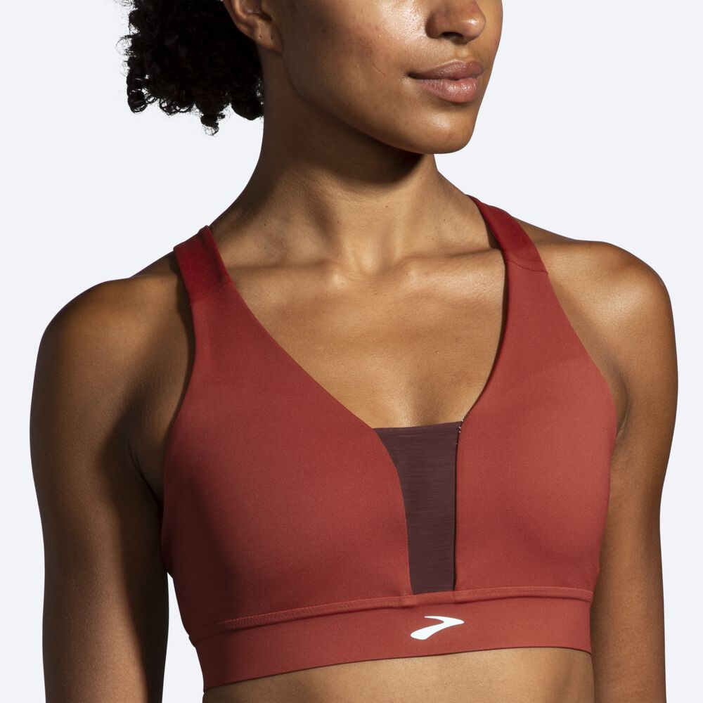 Brooks Drive Plunge Run Bra Kadın Spor Sütyeni Bakır/Mavi | TR-026149