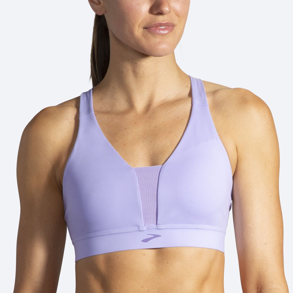 Brooks Drive Plunge Run Bra Kadın Spor Sütyeni Mor Gri | TR-629854