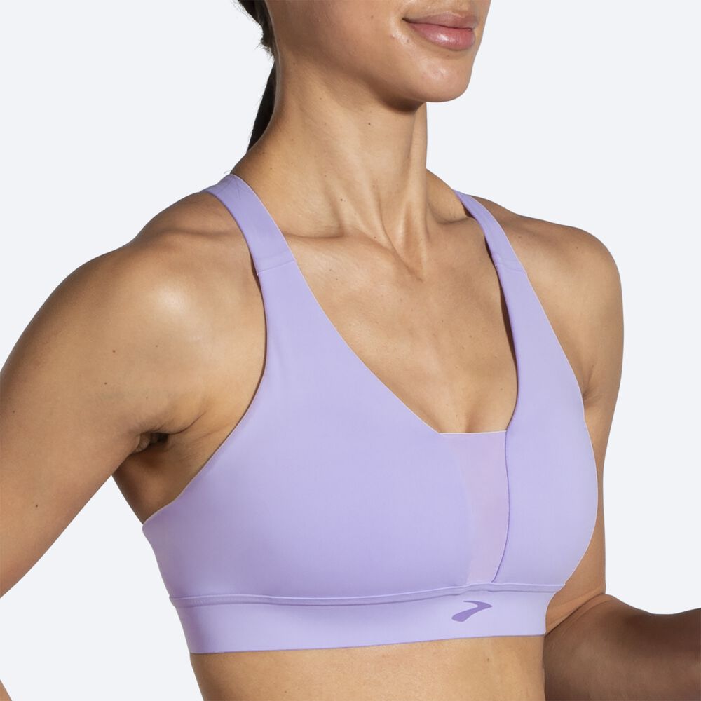 Brooks Drive Plunge Run Bra Kadın Spor Sütyeni Mor Gri | TR-629854