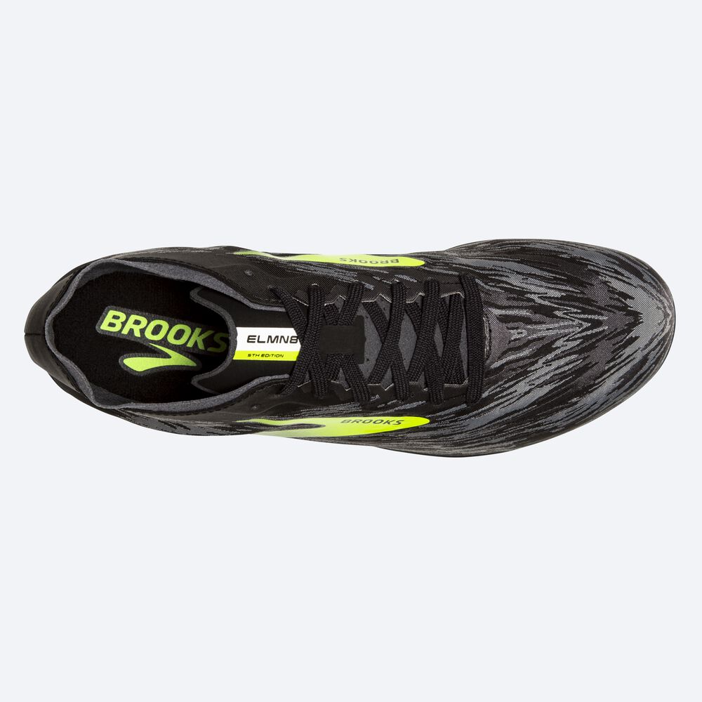 Brooks ELMN8 v5 Erkek Çivili Ayakkabı Siyah/Gri | TR-931048