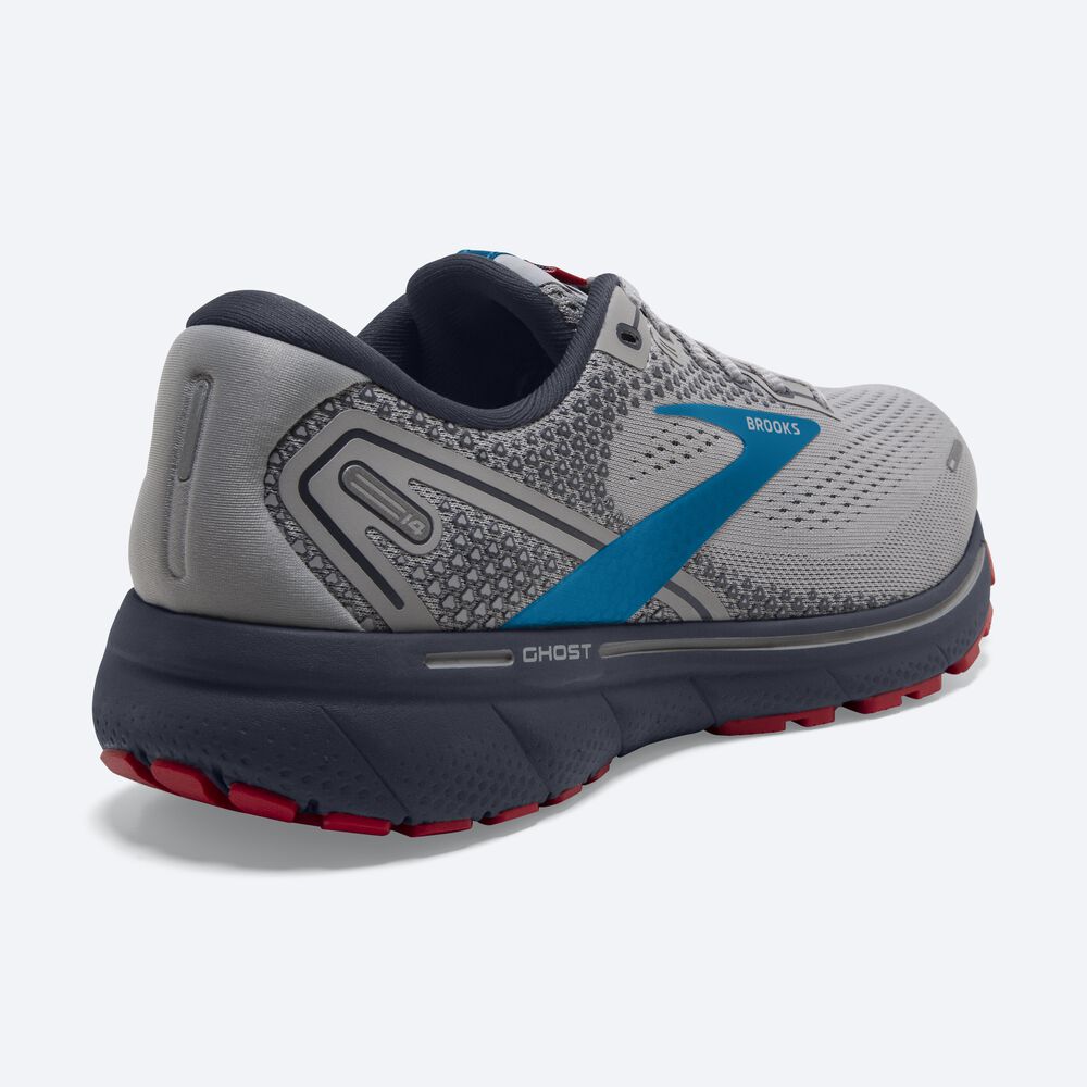 Brooks Ghost 14 Erkek Koşu Ayakkabısı Gri/Mavi/Kırmızı | TR-057213