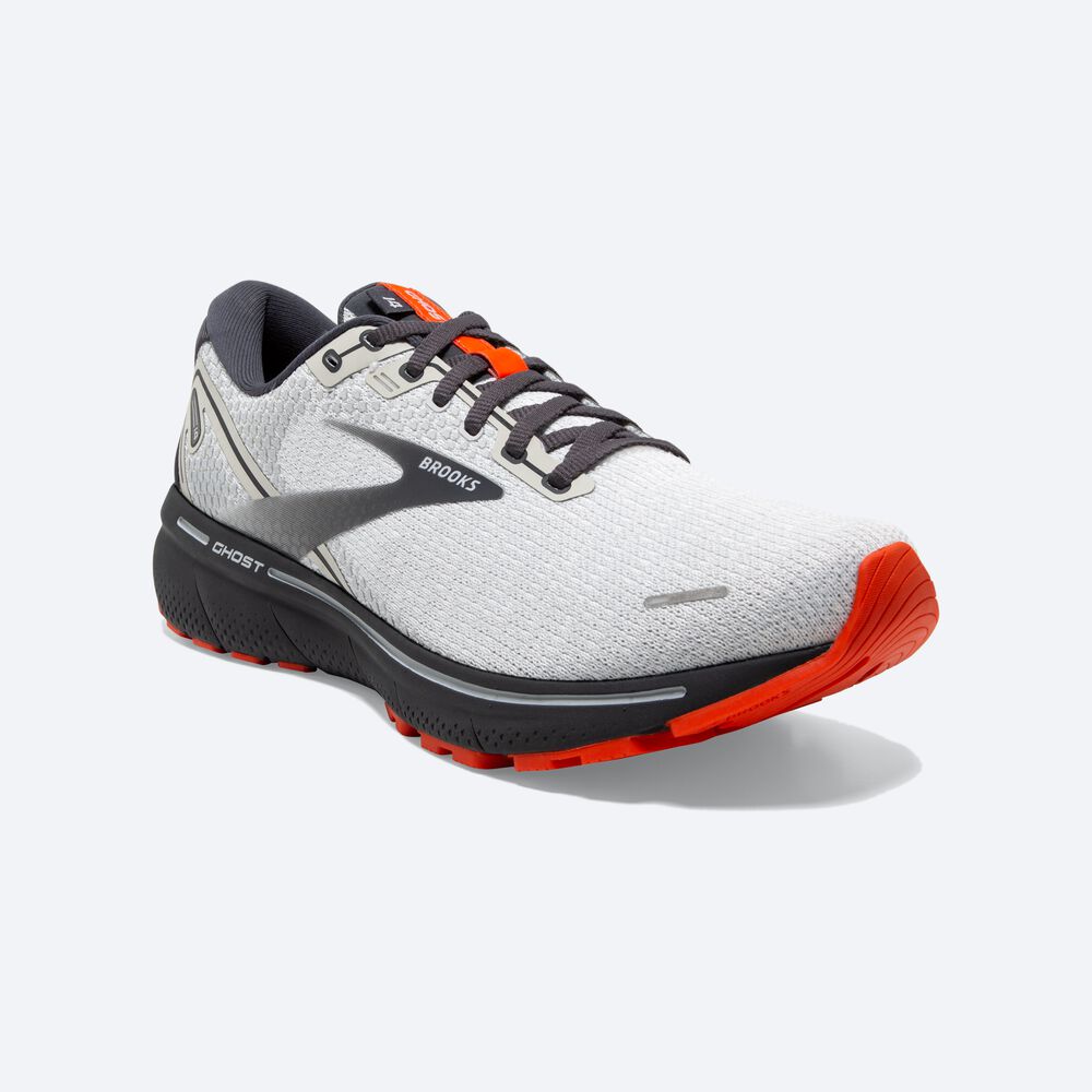 Brooks Ghost 14 Erkek Koşu Ayakkabısı Gri/Pembe | TR-205836