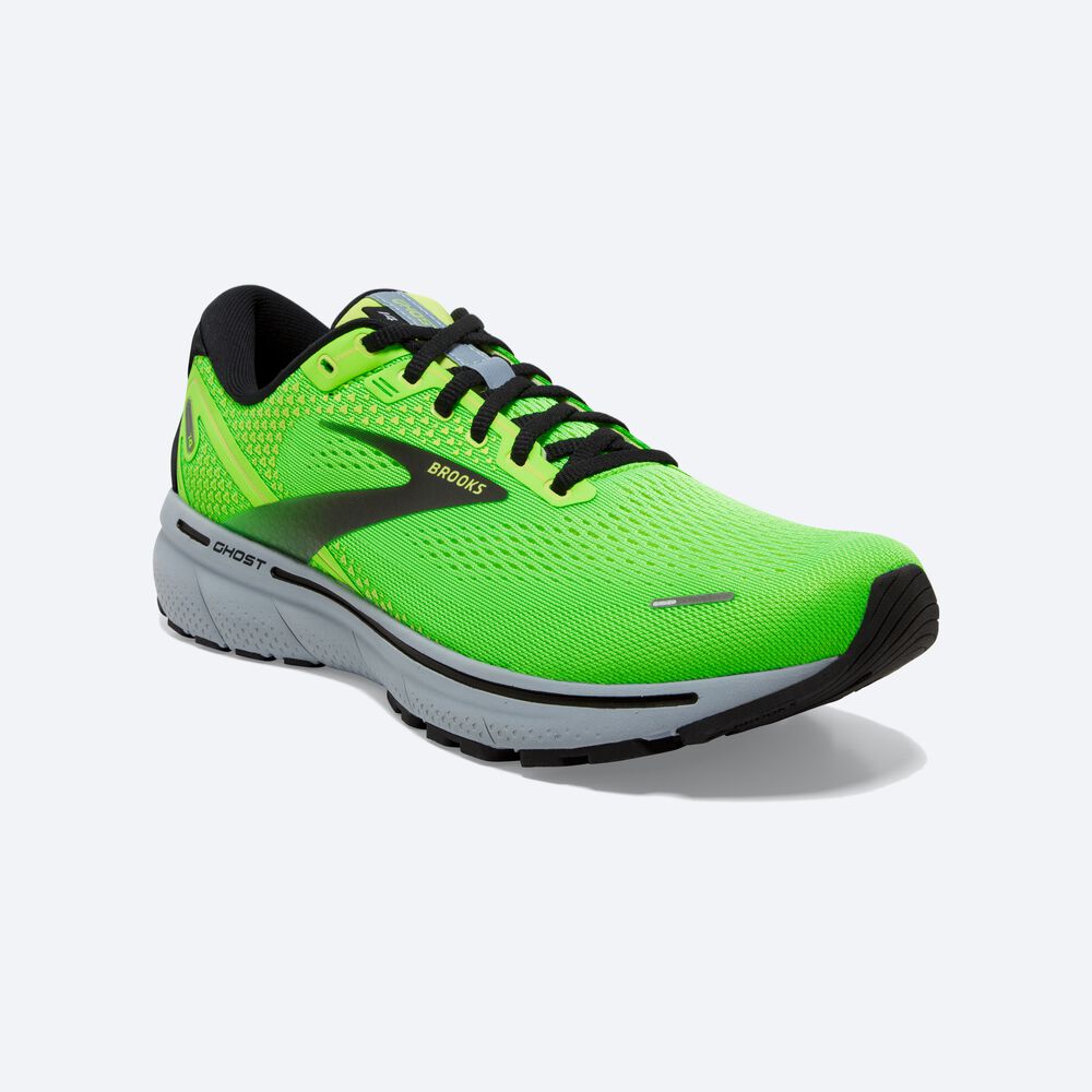 Brooks Ghost 14 Erkek Koşu Ayakkabısı Yeşil/Mavi/Siyah | TR-475892