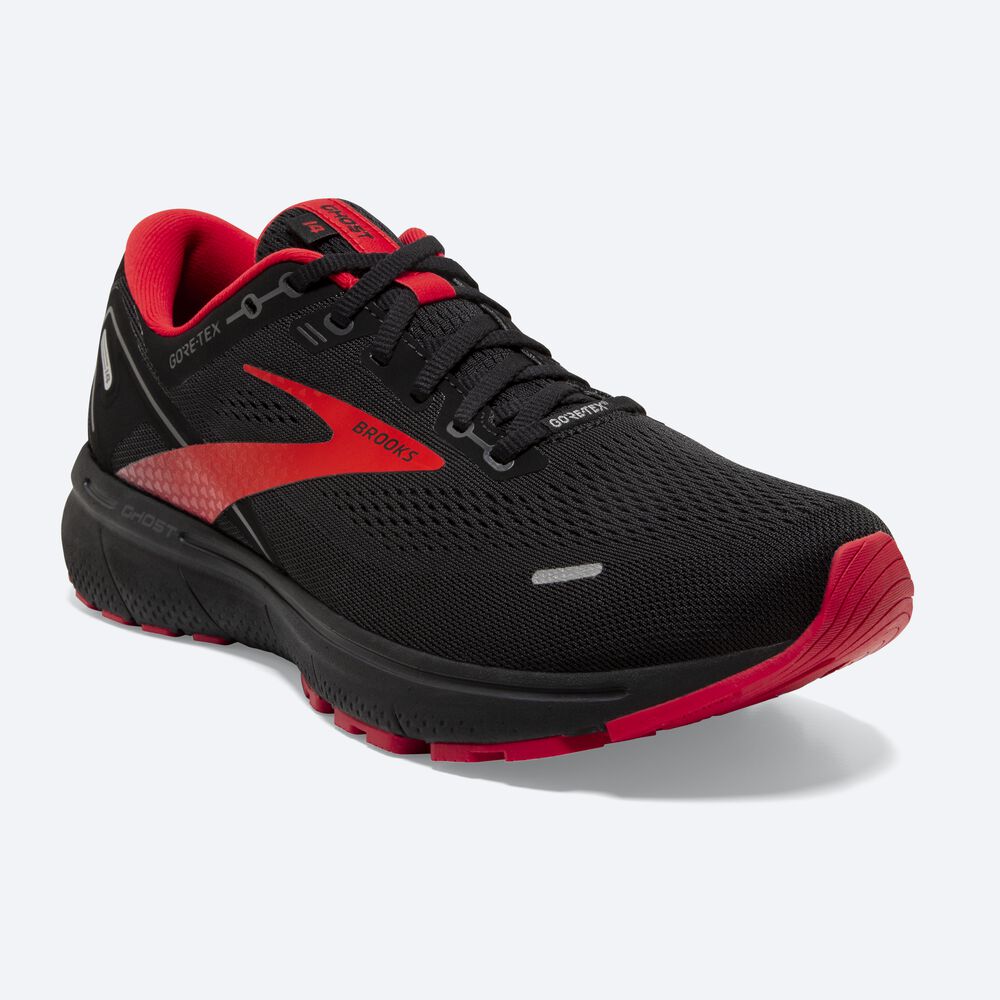 Brooks Ghost 14 GTX Erkek Koşu Ayakkabısı Siyah/Kırmızı | TR-485369