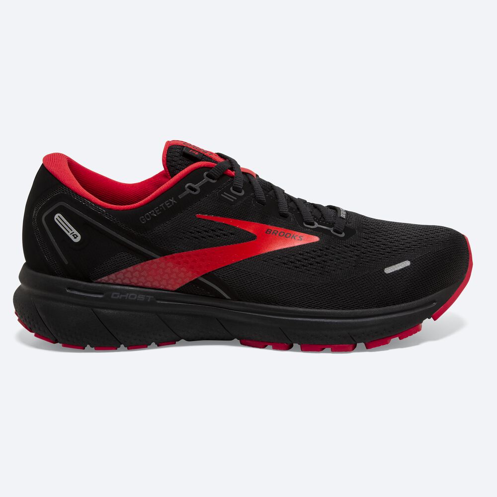 Brooks Ghost 14 GTX Erkek Koşu Ayakkabısı Siyah/Kırmızı | TR-485369