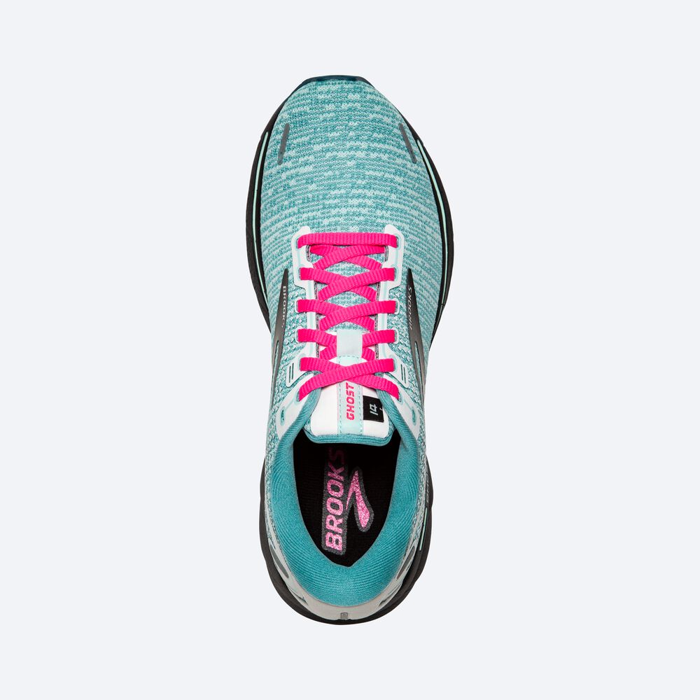 Brooks Ghost 14 Kadın Koşu Ayakkabısı Beyaz/Siyah/Mavi | TR-763208