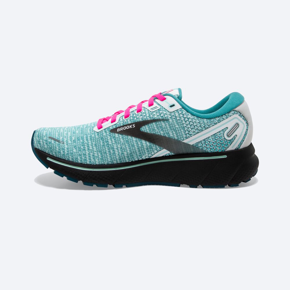 Brooks Ghost 14 Kadın Koşu Ayakkabısı Beyaz/Siyah/Mavi | TR-763208