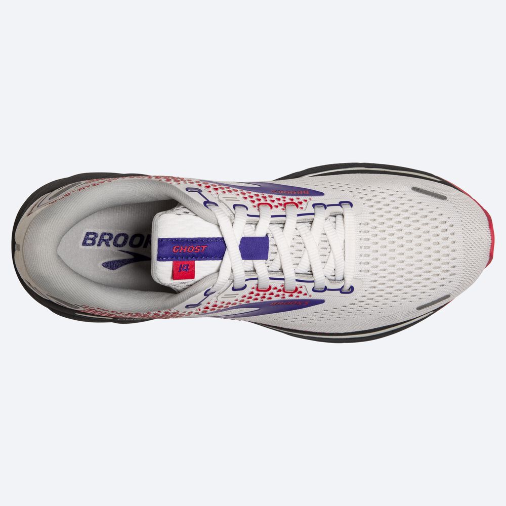 Brooks Ghost 14 Kadın Koşu Ayakkabısı Beyaz/Mor/Mercan | TR-923615