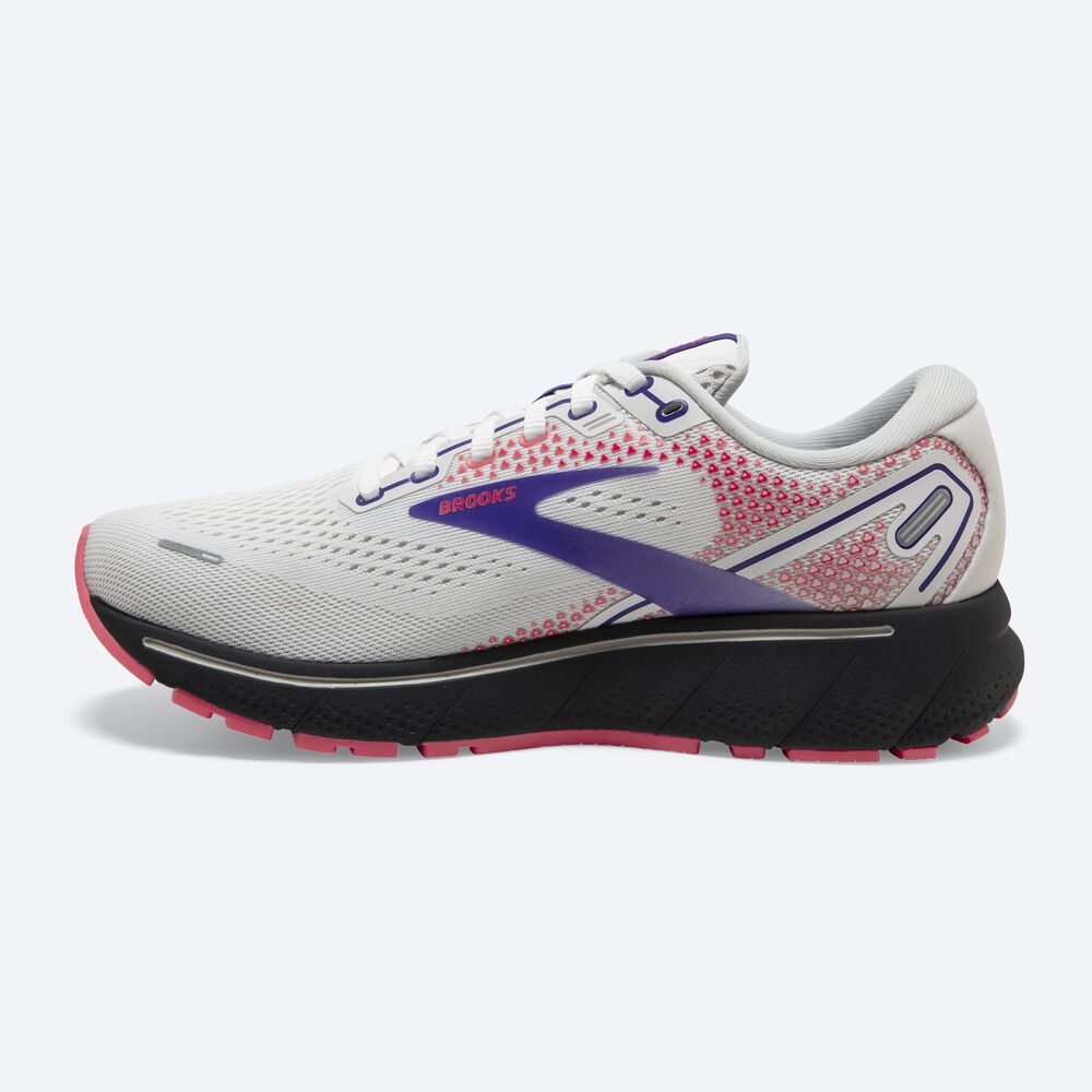 Brooks Ghost 14 Kadın Koşu Ayakkabısı Beyaz/Mor/Mercan | TR-923615