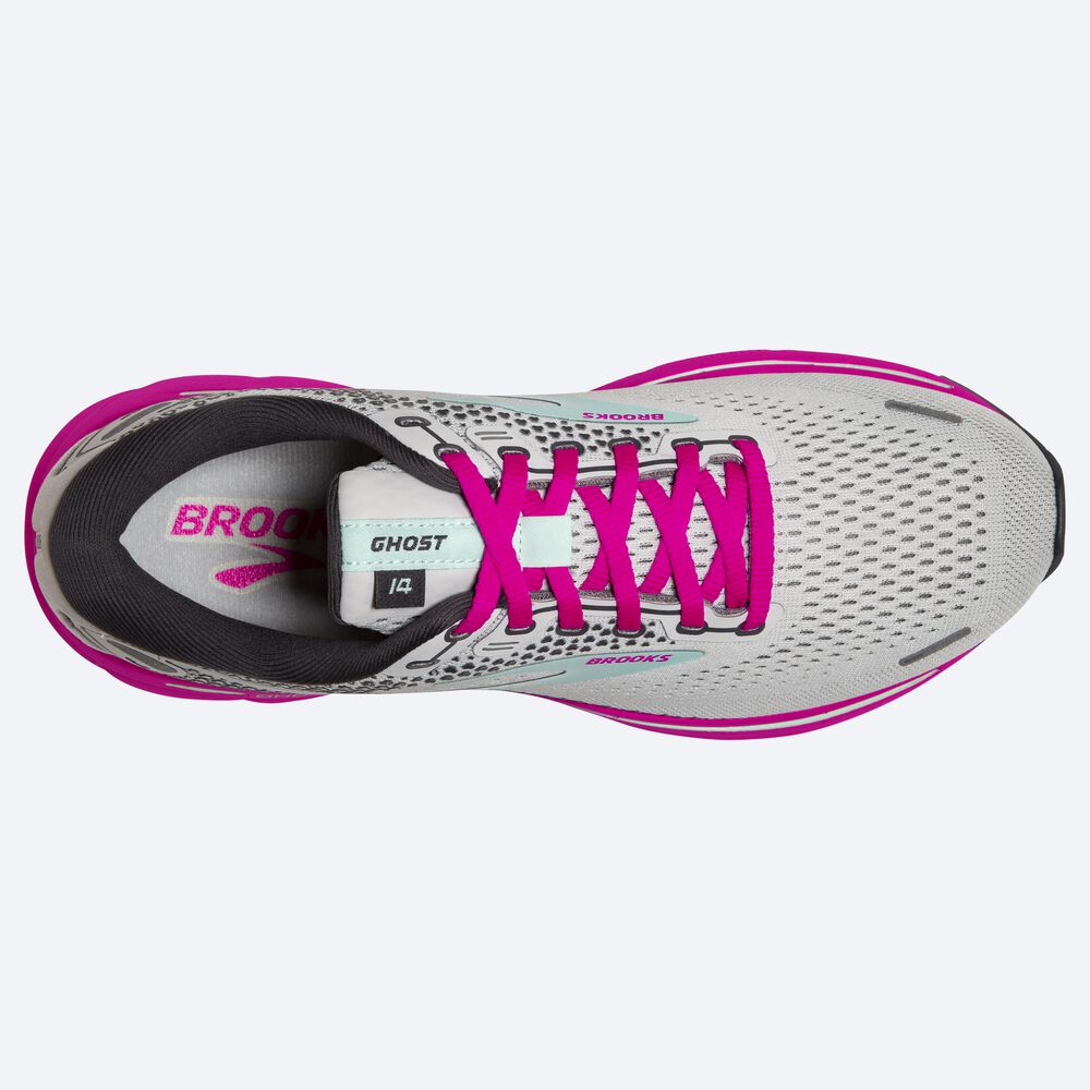 Brooks Ghost 14 Kadın Koşu Ayakkabısı Gri/Yeşil/Pembe | TR-731052