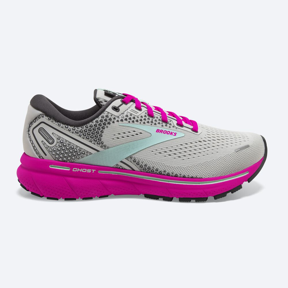 Brooks Ghost 14 Kadın Koşu Ayakkabısı Gri/Yeşil/Pembe | TR-731052