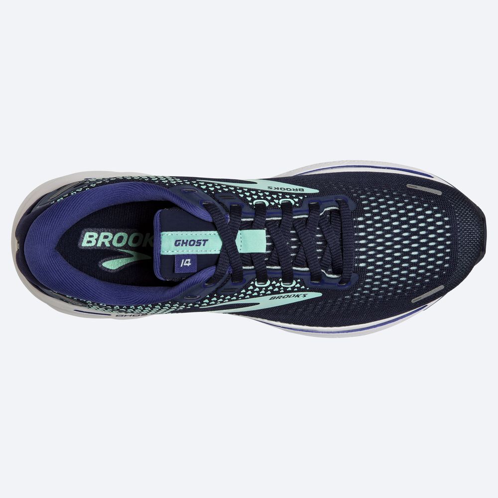 Brooks Ghost 14 Kadın Koşu Ayakkabısı Lacivert/Yeşil/Lacivert | TR-120936