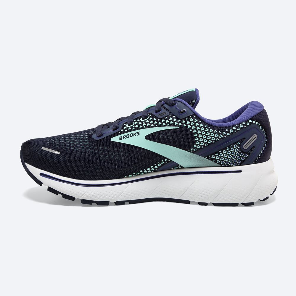 Brooks Ghost 14 Kadın Koşu Ayakkabısı Lacivert/Yeşil/Lacivert | TR-120936