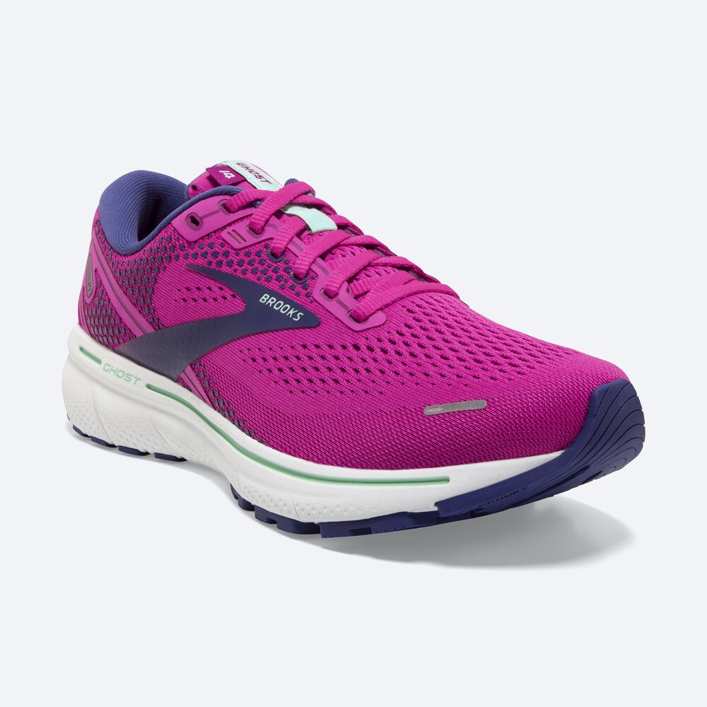 Brooks Ghost 14 Kadın Koşu Ayakkabısı Pembe/Yeşil/Lacivert | TR-821439