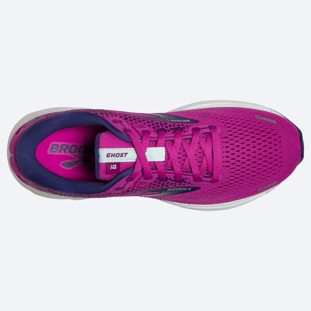 Brooks Ghost 14 Kadın Koşu Ayakkabısı Pembe/Yeşil/Lacivert | TR-821439