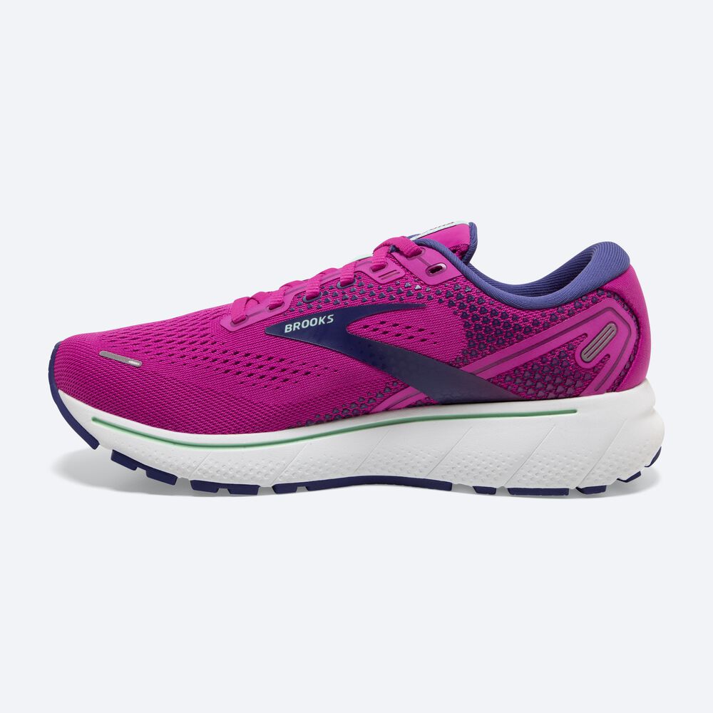 Brooks Ghost 14 Kadın Koşu Ayakkabısı Pembe/Yeşil/Lacivert | TR-821439