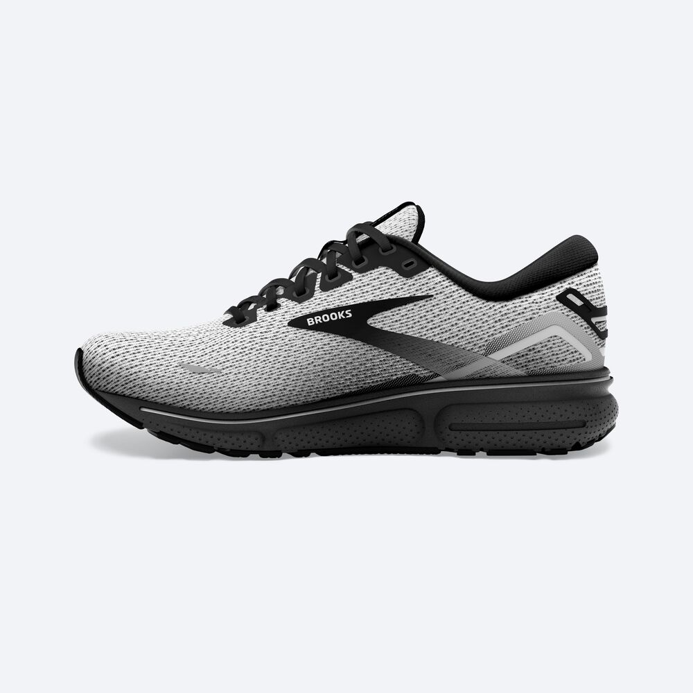 Brooks Ghost 15 Erkek Koşu Ayakkabısı Beyaz/Siyah | TR-715024