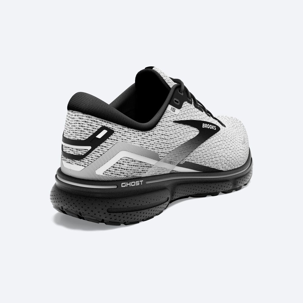 Brooks Ghost 15 Erkek Koşu Ayakkabısı Beyaz/Siyah | TR-715024