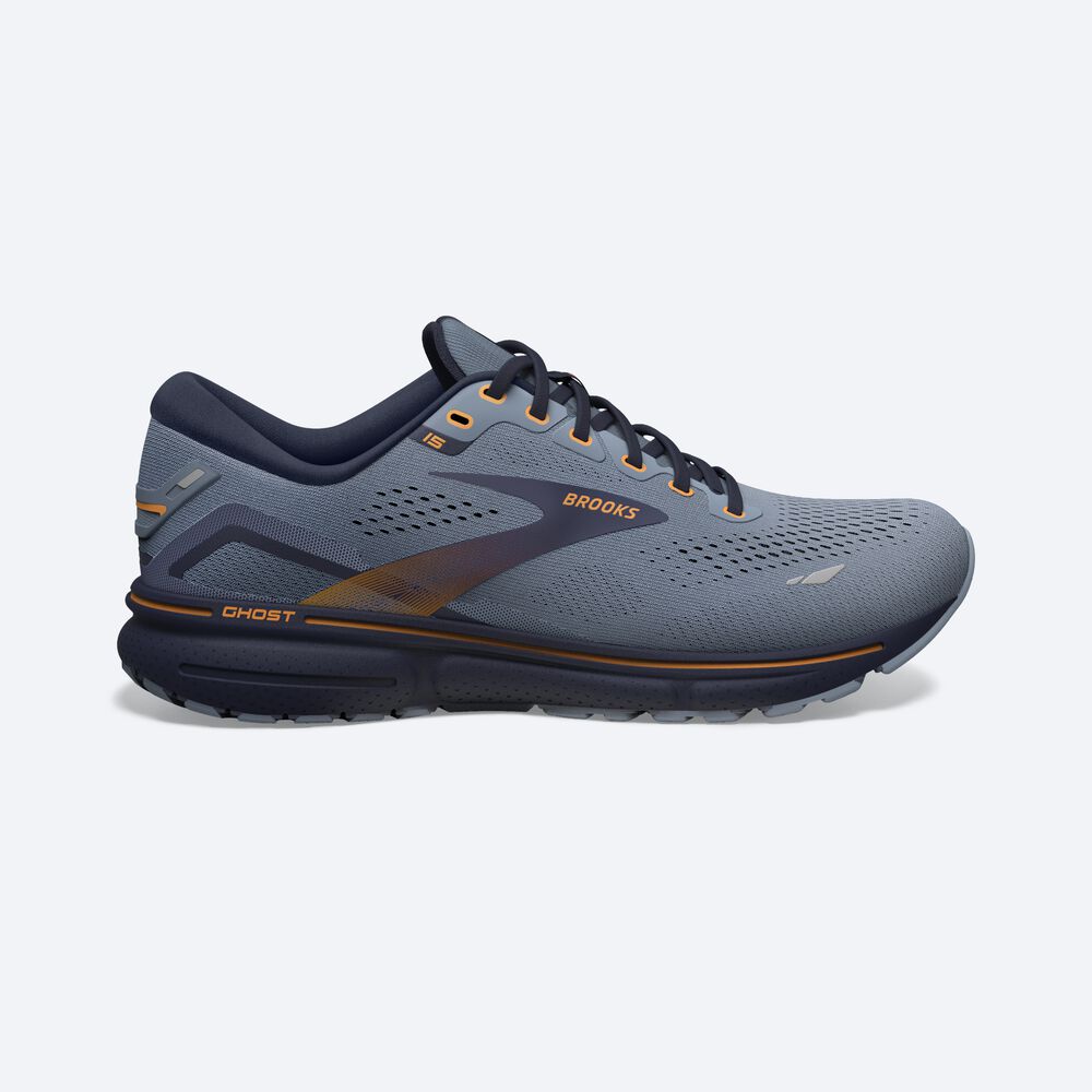 Brooks Ghost 15 Erkek Koşu Ayakkabısı Gri/Lacivert | TR-062974