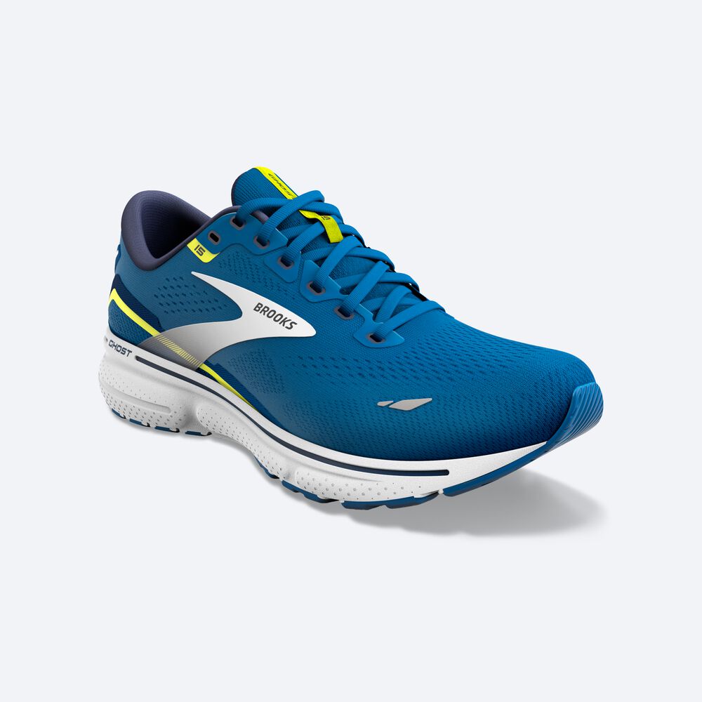 Brooks Ghost 15 Erkek Koşu Ayakkabısı Mavi/Beyaz | TR-628594