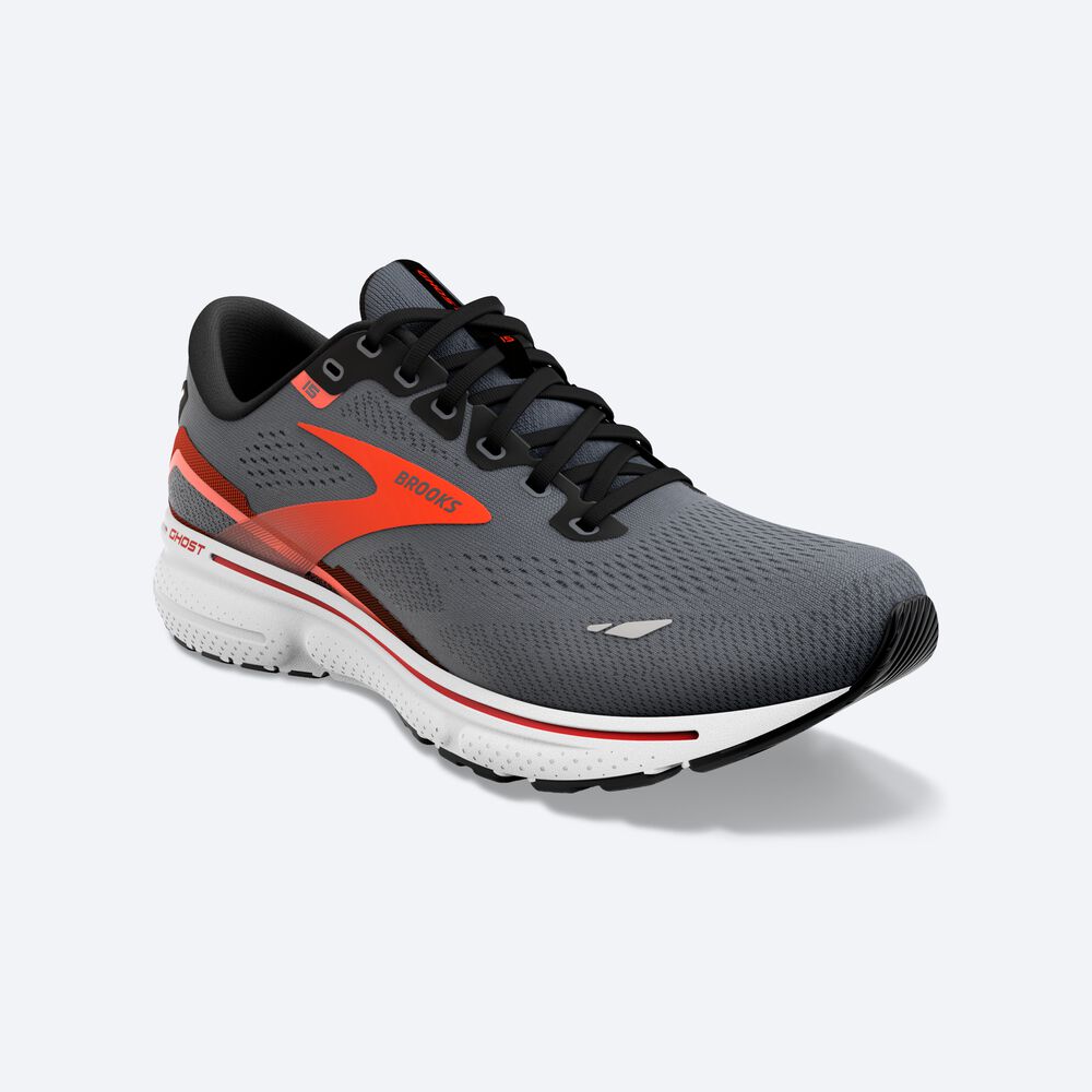 Brooks Ghost 15 Erkek Koşu Ayakkabısı Siyah/Turuncu | TR-012389